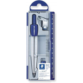 photo-Compas scolaire - Avec bague pour crayon - Mine graphite intégrée - Staedtler Noris 550 60