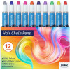 photo-Crayons pour cheveux - Couleur temporaire - Non permanent - Déguisement - 12 couleurs - QBIX