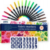 photo-26 feutres de couleur - Textile - Vêtement - Avec 48 pochoirs - QBIX