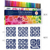 26 feutres de couleur - Textile - Vêtement - Avec 48 pochoirs - QBIX