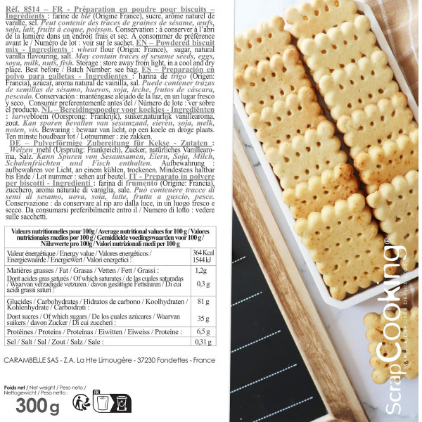 Préparation pour petits-beurre maison - Environ 11 biscuits - ScrapCooking - 300 g