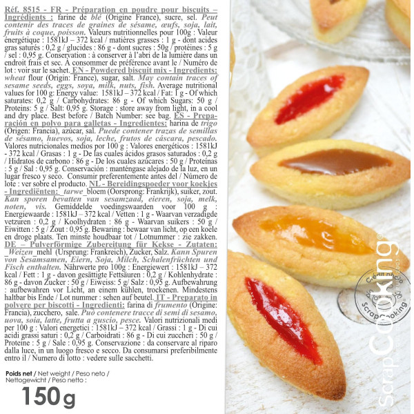 Préparation pour biscuits barquettes maison - Goûter et desserts - ScrapCooking - 150 g
