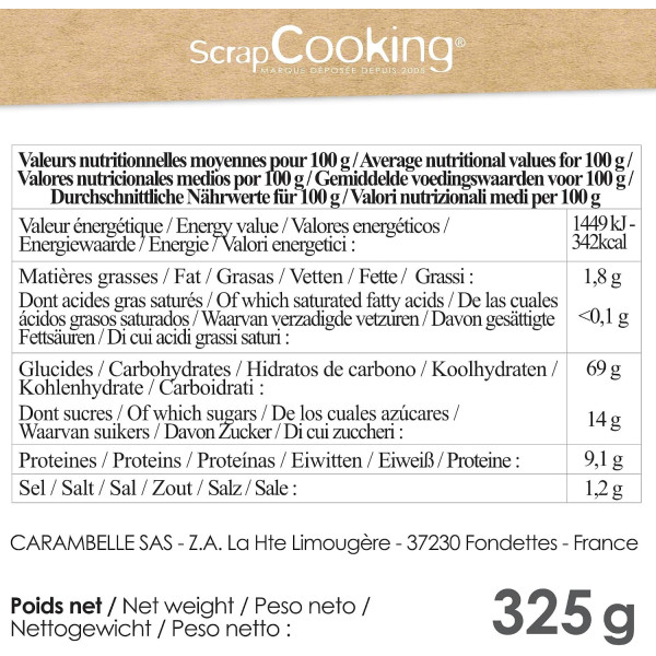 Préparation pour churros maison - Environ 20 churros - ScrapCooking - 325 g