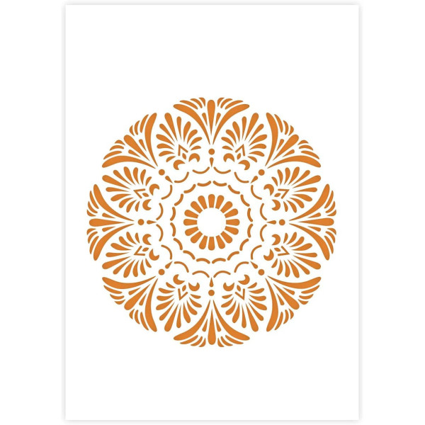 photo-Pochoir mandala format A4 décoration peinture QBIX