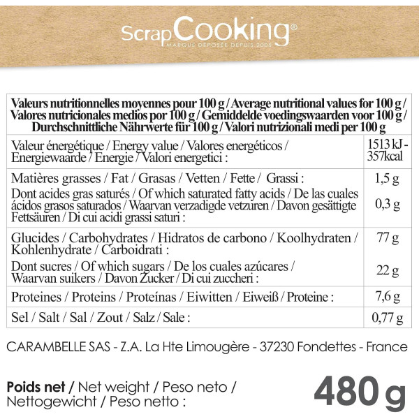 Préparation pour gaufres liégeoises maison - Environ 15 gaufres - ScrapCooking - 480 g