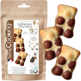 Préparation pour gâteaux oursons - Mix nature et cacao - ScrapCooking - 295 g