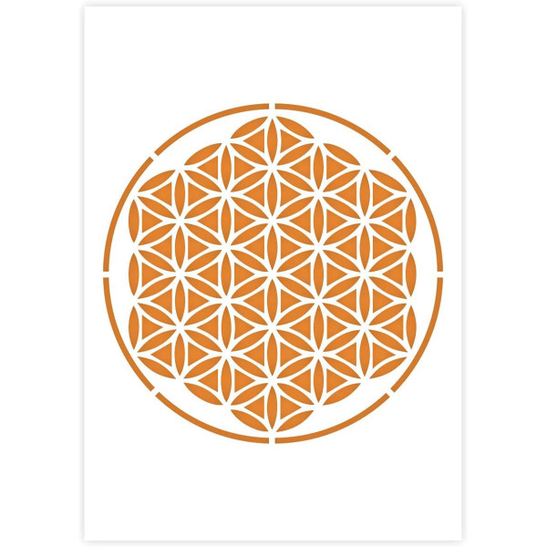 photo-Pochoir mandala format A5 décoration peinture QBIX