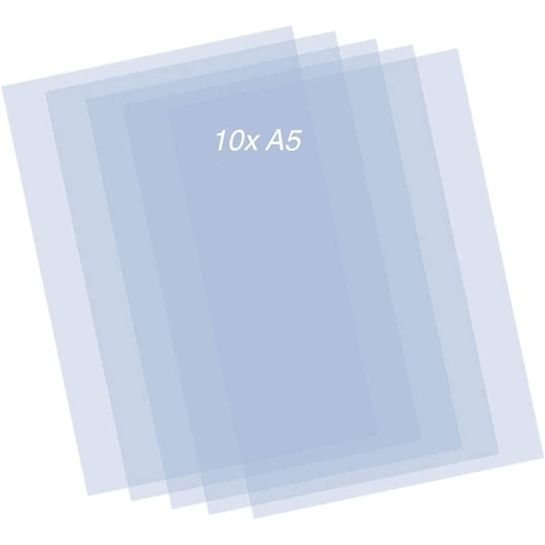 Lot de 10 feuilles Mylar A5 pour pochoir - Epaisseur 0,3 mm - Qbix