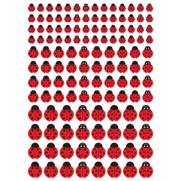 photo-Gommettes illustrées coccinelles 2 planches 256 pièces