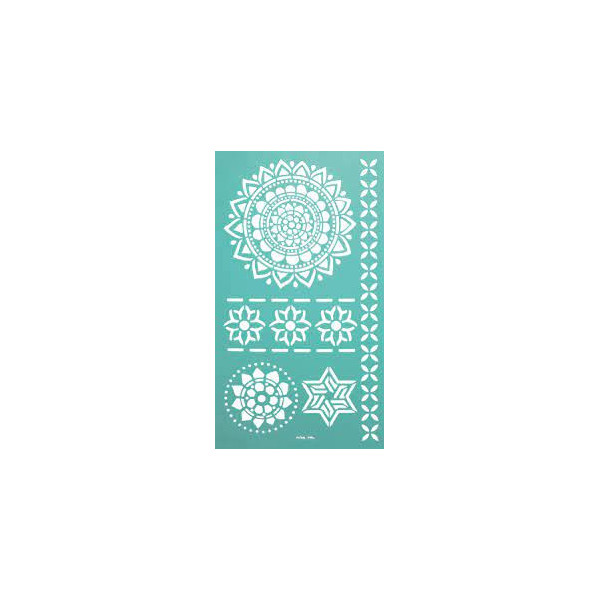 photo-Pochoir - Adhésif - Repositionnable - Modèle mandalas - 11,5x20,5 cm