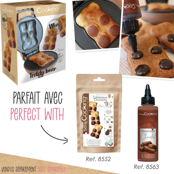 Mini appareil à gâteaux oursons - Plaque Ø 11 cm - 360 W - ScrapCooking