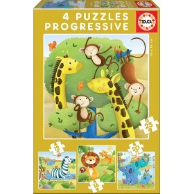 photo-4 puzzles - Les animaux sauvages - Enfant - Dès 3/4 ans