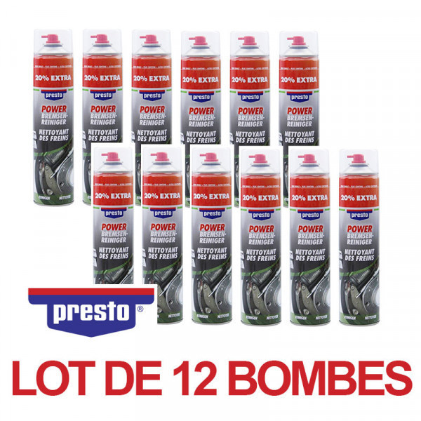 photo-12 bombes de produit nettoyant pour freins - Voiture - Moto - Sans acétone - Presto
