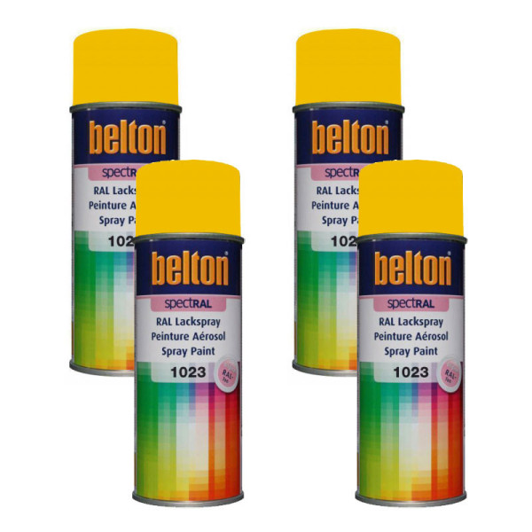 photo-4 bombes de peinture Belton Spectral RAL1023 Jaune signalisation 400ml