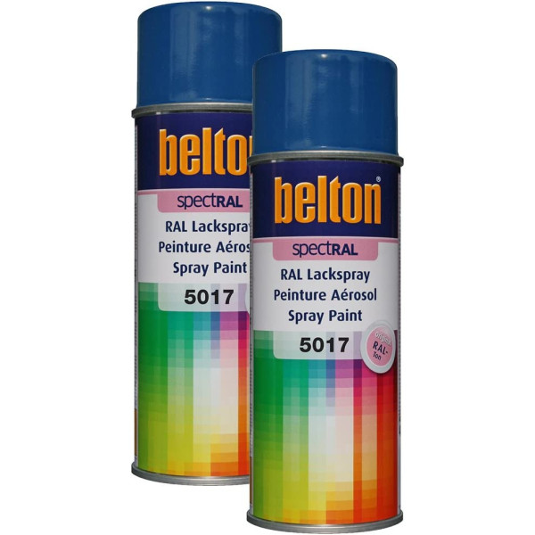 photo-2 bombes de peinture Belton Spectral RAL5017 bleu signalisation 400ml