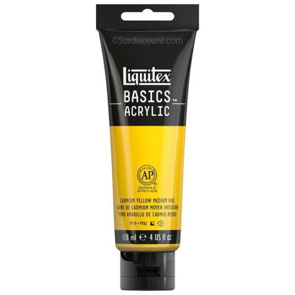 photo-Peinture Acrylique en tube - jaune de cadmium moyen - Liquitex Basics