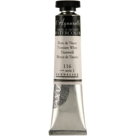 Aquarelle extra-fine Sennelier L’Aquarelle – Blanc de titane n°116 – tube 21 ml