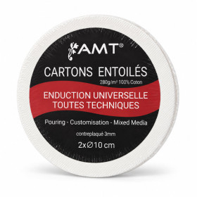Lot de 2 cartons entoilés ronds Ø 10 cm – 100 % coton – AMT