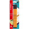 photo-Blister de 3 stylos-feutres STABILO point 88 - pointe fine - noir