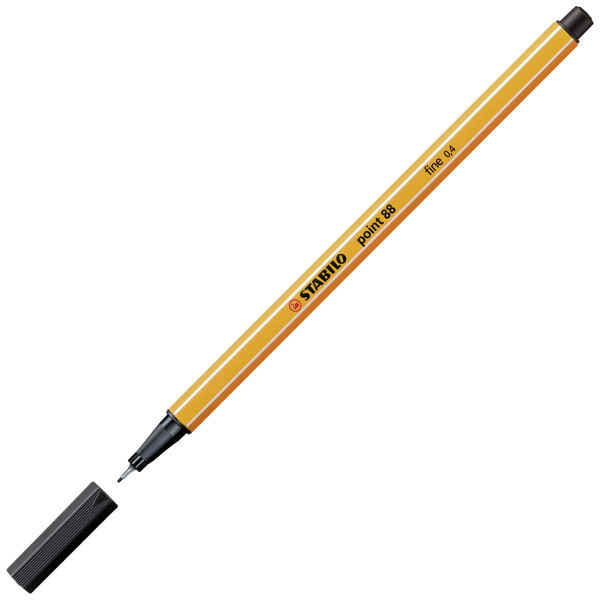 Blister de 3 stylos-feutres STABILO point 88 - pointe fine - noir