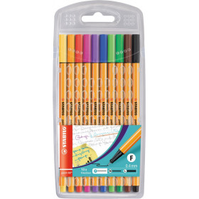 photo-Etui chevalet de 10 stylos-feutres STABILO point 88 - pointe fine - coloris standard