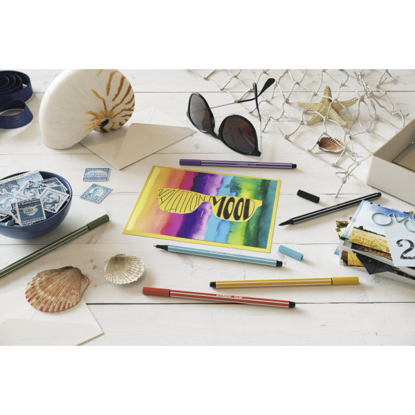 Boîte métal de 20 feutres de dessin STABILO Pen 68 décor premium