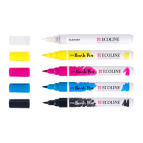 Brush Pens Ecoline couleurs primaires x5 – Royal Talens