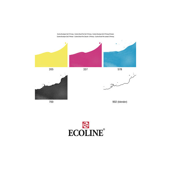 Brush Pens Ecoline couleurs primaires x5 – Royal Talens
