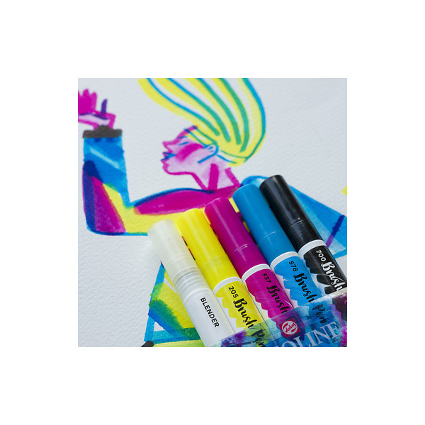 Brush Pens Ecoline couleurs primaires x5 – Royal Talens