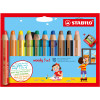 photo-Etui carton de 10 crayons de couleur STABILO woody 3 in 1 + 1 taille-crayon