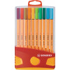 photo-ColorParade de 20 stylos-feutres STABILO point 88 - pointe fine - boîtier rouge/orange