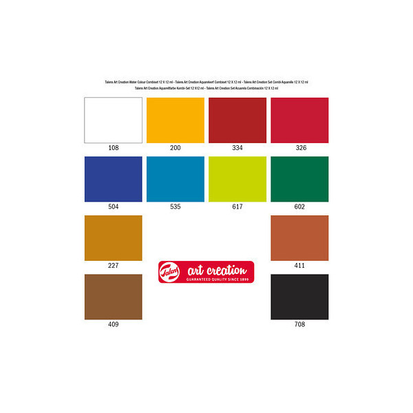 Coffret d’initiation à l’aquarelle Talens Art Creation – 12 tubes de 12 ml et accessoires