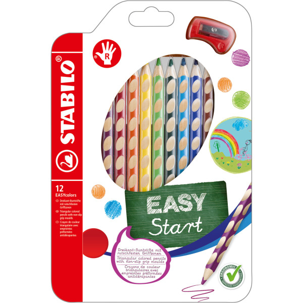 photo-Etui carton de 12 crayons de couleur STABILO EASYcolors - droitier
