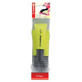 photo-Filet de 3 surligneurs STABILO NEON - jaune