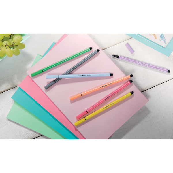 Pochette de 15 feutres de dessin STABILO Pen 68 - pointe moyenne - coloris pastel