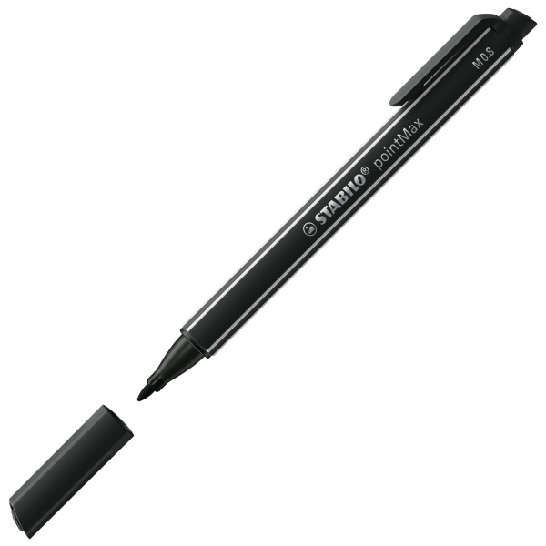Pochette de 4 stylos-feutres STABILO pointMax - pointe moyenne - noir