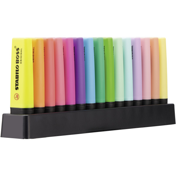Set de bureau de 15 surligneurs STABILO BOSS ORIGINAL
