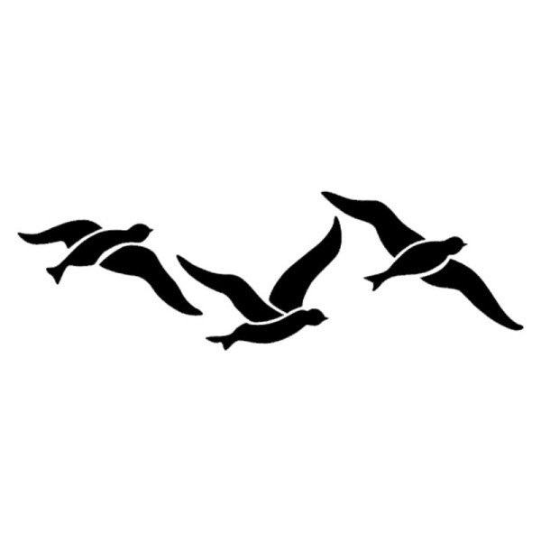 photo-Pochoir - Motif oiseaux - Repositionnable - 35 x 15 cm - Peinture - Décoration