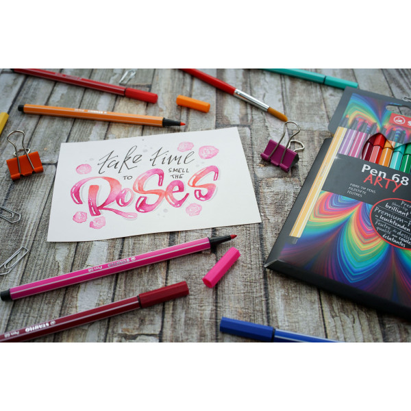 Etui carton de 24 feutres de dessin STABILO Pen 68 ARTY - pointe moyenne