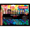 photo-Etui carton de 10 crayons de couleur STABILO woody 3 in 1 ARTY + 1 taille-crayon