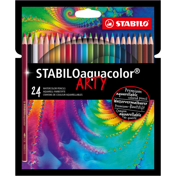 photo-Etui carton de 24 crayons de couleur aquarellables STABILOaquacolor ARTY