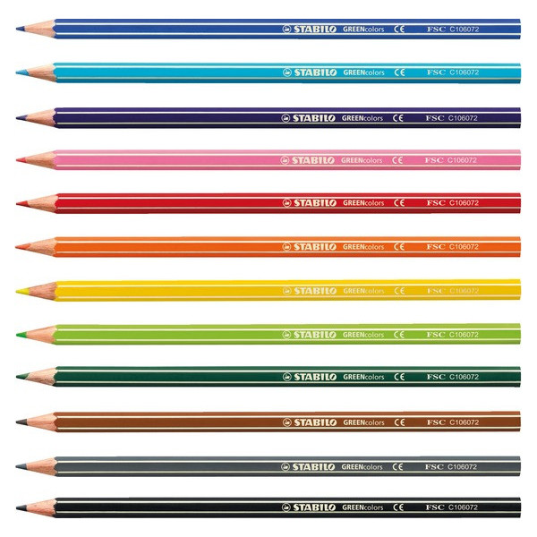 Pochette de 24 crayons de couleur GREENcolors STABILO ARTY