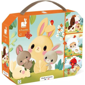 Coffret de 4 puzzles évolutifs – 6, 9, 12 et 16 pièces – Janod
