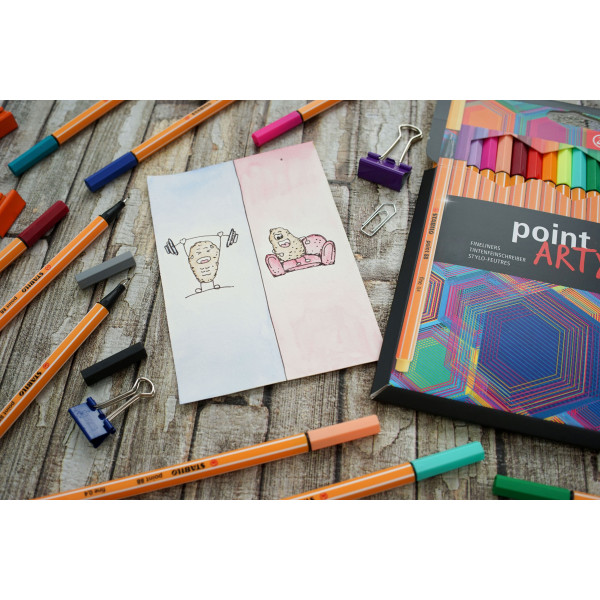Etui carton de 24 feutres fins STABILO point 88 ARTY - pointe fine