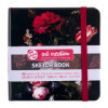 Carnet - Croquis - Dessin - Notes - 12x12cm - 80pages - Couverture peinture fleurs