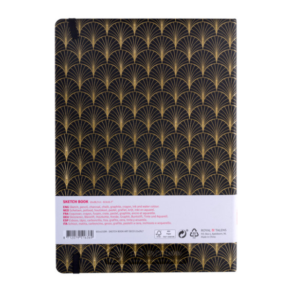 Carnet de dessin Art Déco A4 – 21 × 29,7 cm – 80 pages