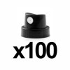 100 caps - Valve - Pour bombe de peinture - Cap original - Pour tracé fin - Débit fort