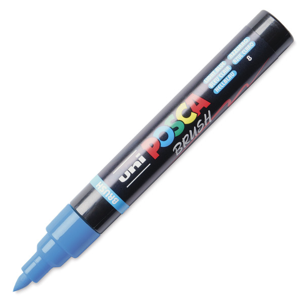 Marqueur POSCA - Bleu clair - Pointe brush - PC5BR - Tous supports