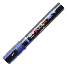 Marqueur POSCA - Bleu foncé - Pointe brush - PC5BR - Tous supports