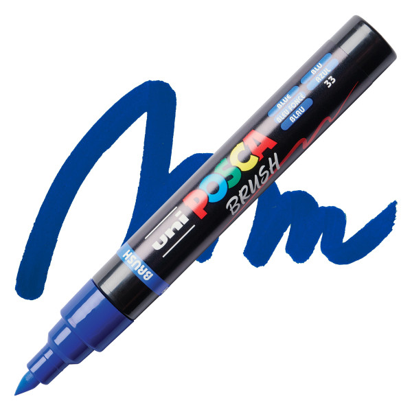 Marqueur POSCA - Bleu foncé - Pointe brush - PC5BR - Tous supports